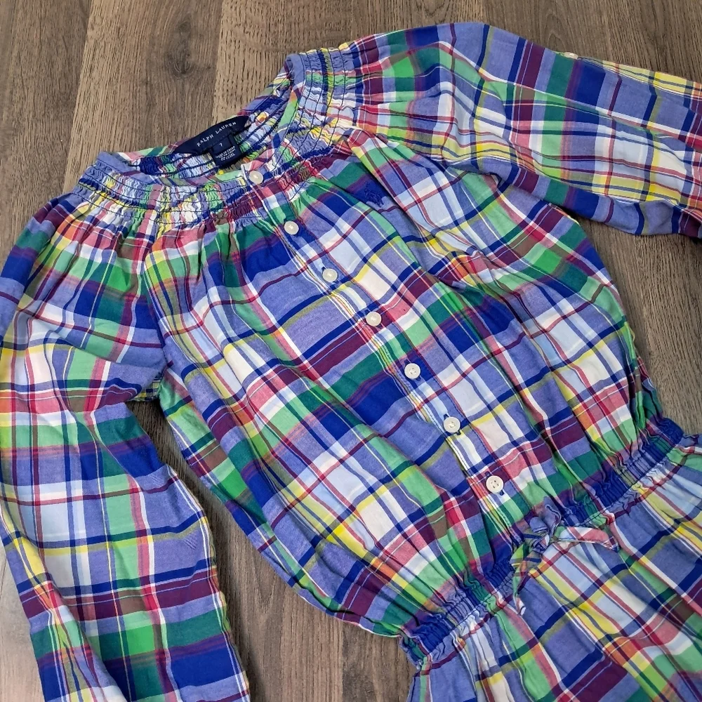 Ralph Lauren Blue Plaid Dress Size 7